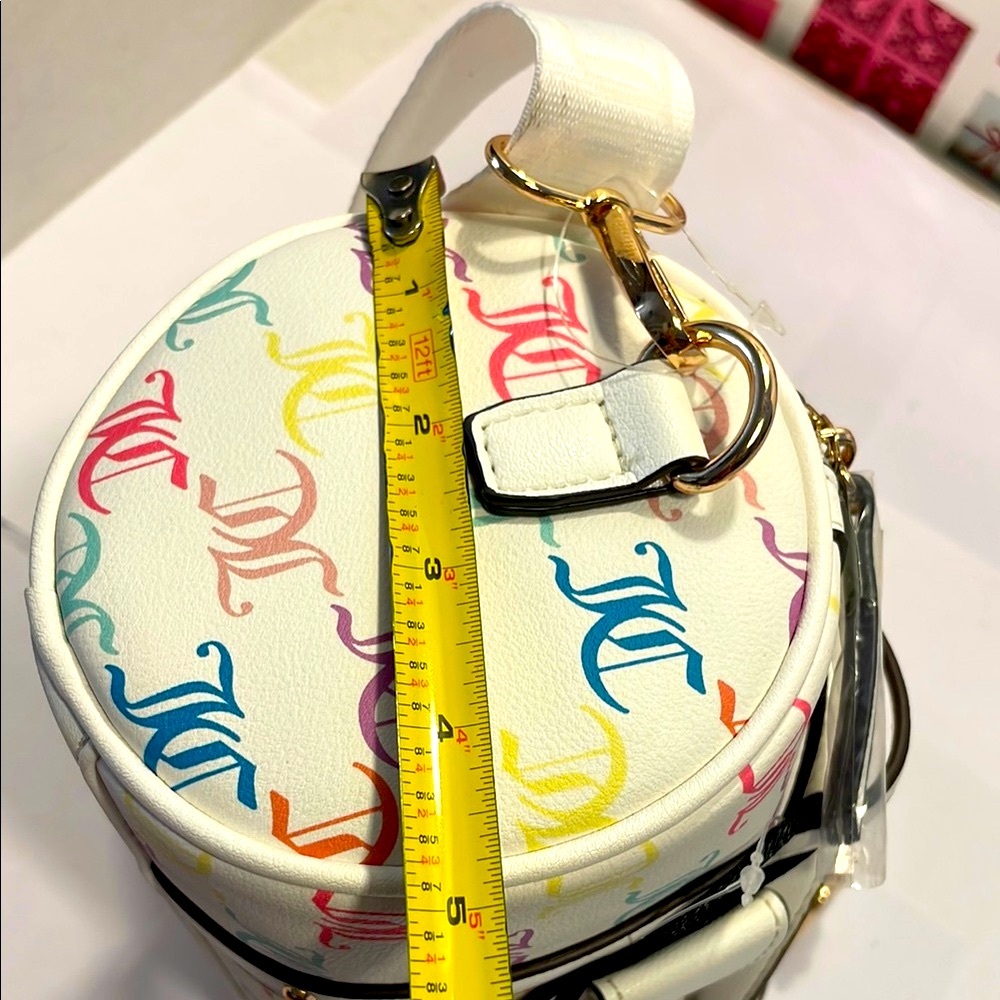 NWT Juicy Couture Multicolor Monogram White Top Handle Crossbody Bags - Picture 13 of 15